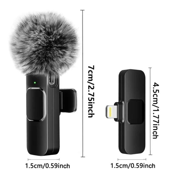 NEW Wireless Lavalier Microphone Audio Video Recording Mini Mic For iPhone Android Laptop Live Gaming Mobile Phone Microphone - Image 2