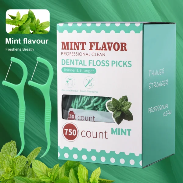 Mint dental floss stick - home portable disposable care dental floss stick - oral care - deep cleaning