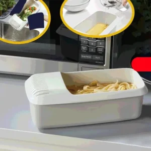 Microwave Pasta Strainer Cooking Box Portable Vegetable Digester Box New Kitchen Simple Heat-Resistant Food Cooking Pot