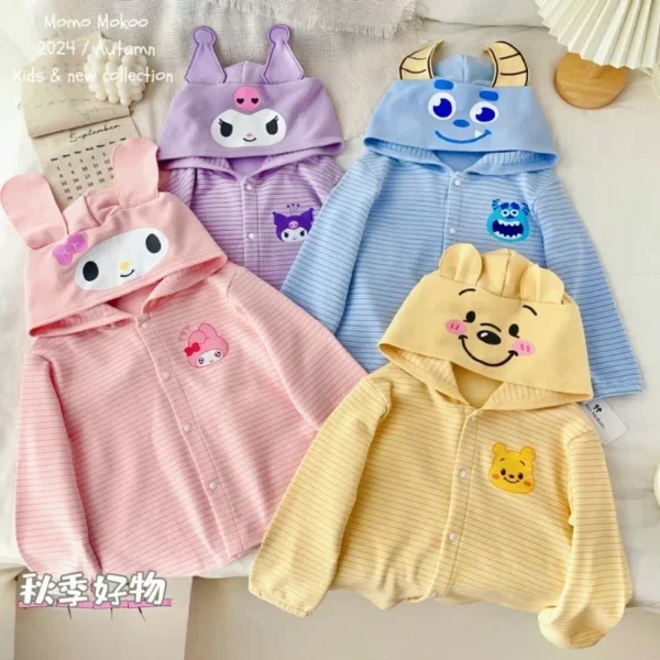 Sanrio Kuromi My Melody Sweatshirt Hooded Kawaii Anime Cartoon Children Long Sleeve Warm Coat