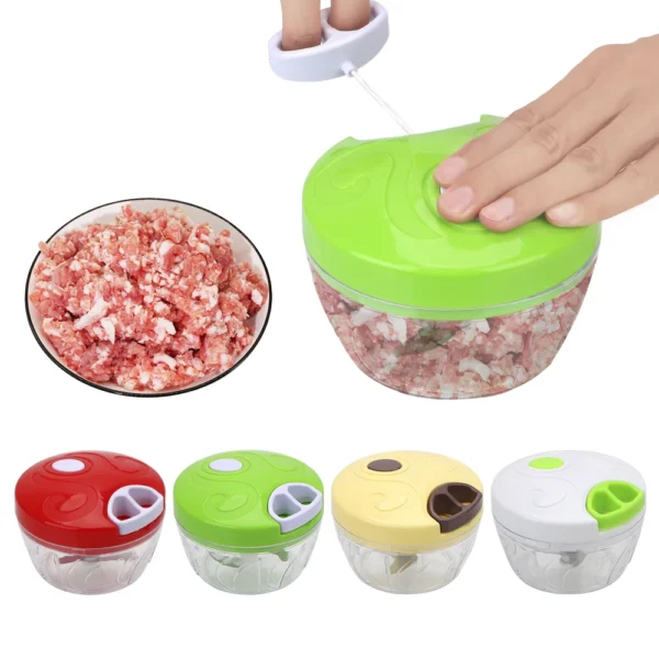 Kitchen Tool Mincer Slicer Shredder Manual Rope Food Processor Hand Chopper Garlic Onion Slicer Cutter