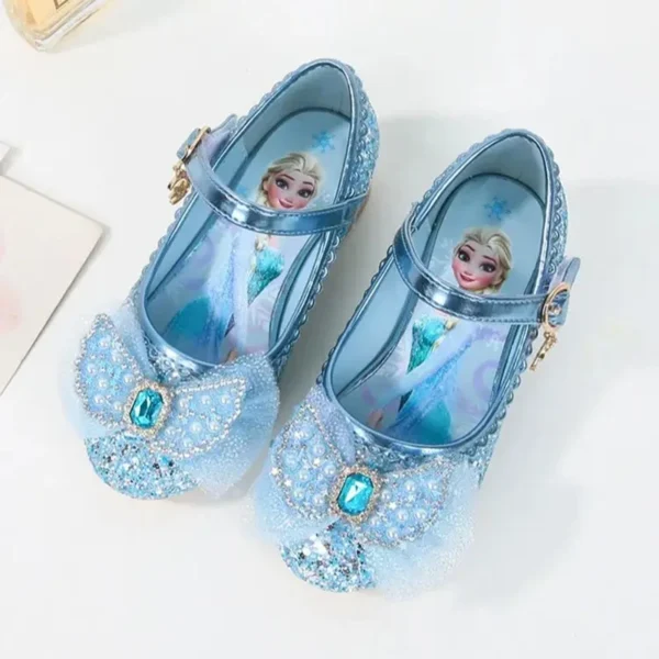 Disney Girls' Princess Sandals Children's Shoes Frozen Elsa Children's Shoes Girls Fashion Baby Pink Blue High Heel Shoes Size - Image 5