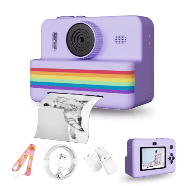 2.8 Inch Large Screen Instant Print Camera, HD Digital Video Camera for Kids, Outdoor Zero Ink Portable Print Toy Camera