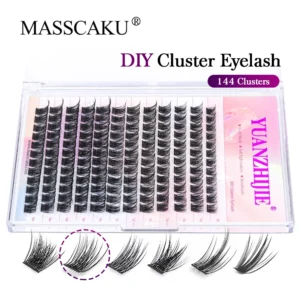 12Lines DIY Big Capacity Dovetail Eyelash Extension Firm Easy-grafting Eyelashes Mix length C/D Curl Lashes Cluster Soft Ribbon