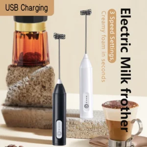 Wireless Milk Frothers Electric USB Recharge 3 Speeds Handheld Blender Small Coffee Foam Maker Whisk For Coffee Kitchen Tools